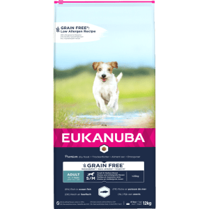 Dry dog food - Eukanuba ADULT Small and Medium Grain Free Ocean Fish, 12 kg