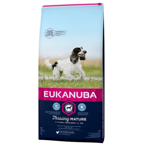 Dry dog food – Eukanuba Mature and Senior Medium, Chicken, 15 kg