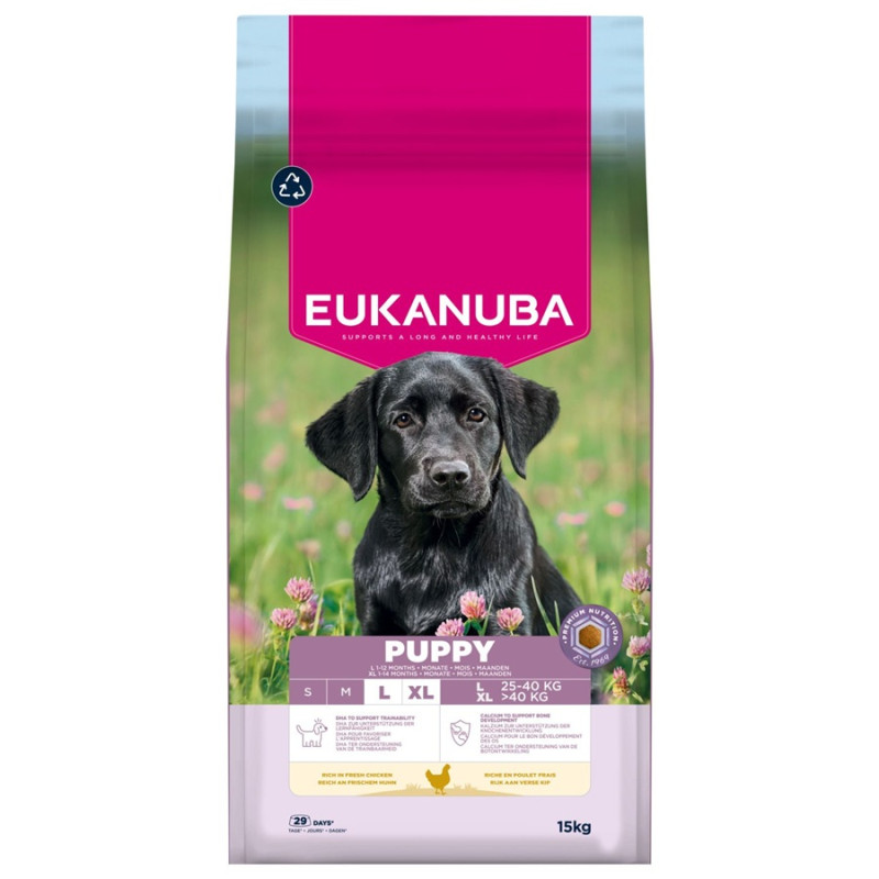 Sausa barība kucēniem – Eukanuba Puppy Large Breed Chicken, 15 kg – 181Suns Sausa barība kucēniem – Eukanuba Puppy Large Breed Chicken, 15 kg